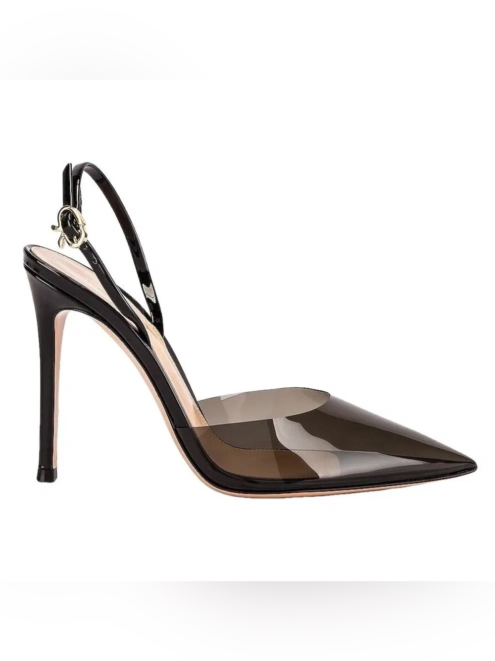 Gianvito Rossi Black Patent Slingback Pointed-Toe Stiletto